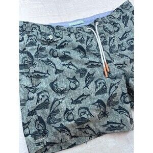Bonobos  Swim Trunks Marlin AOP Print Mens Tag L / 7" Relaxed Waist Fits XL/6.5"